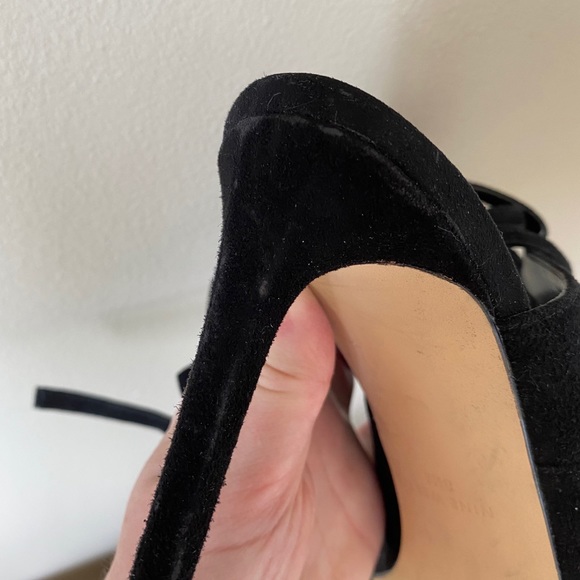 Nine West Ronnie Suede Tie Dress Heels Sandals 8.5 - Picture 7 of 8